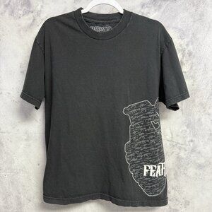 Fearless T Shirt Mens Large Faded Black Short Sleeve Grunge Streetwear